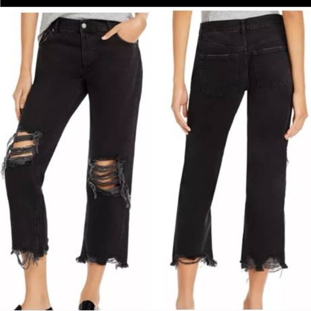 We the Free Maggie Women's Black Distressed Ripped Jeans